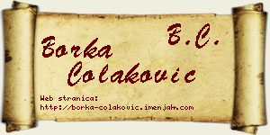 Borka Čolaković vizit kartica